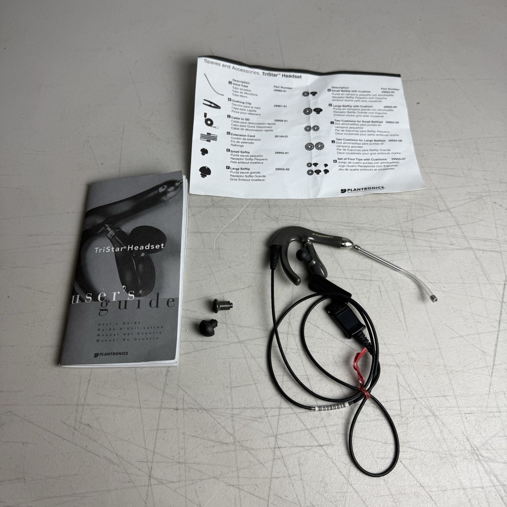 Plantronics TRISTAR H81N Noise Canceling Black Ear-Hook Corded QD Headset